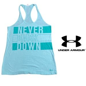 UA HeatGear Charged Racerback Tank Mint Green Sz M